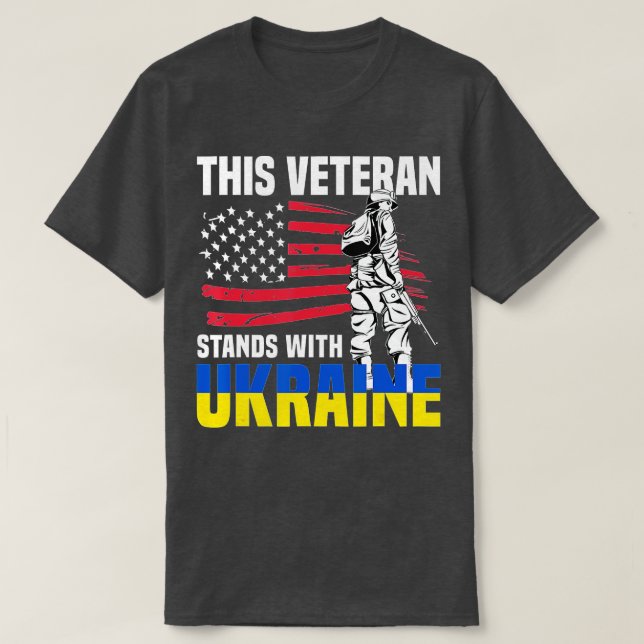 Camiseta Este veterano está con Ucrania (Diseño del anverso)
