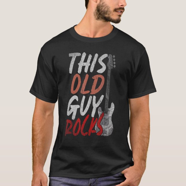 Camiseta Este Viejo Hombre Rodea La Música Guitarista Bassi (Anverso)