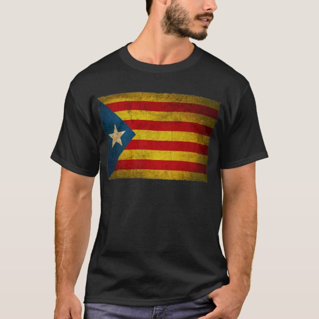 Camiseta Estelada blava desgastada (Anverso)