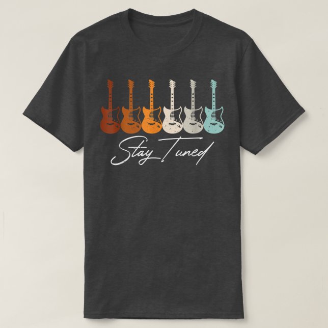 Camiseta Estén atentos, Guitarista Guitarra Retro Bass Ap (Diseño del anverso)