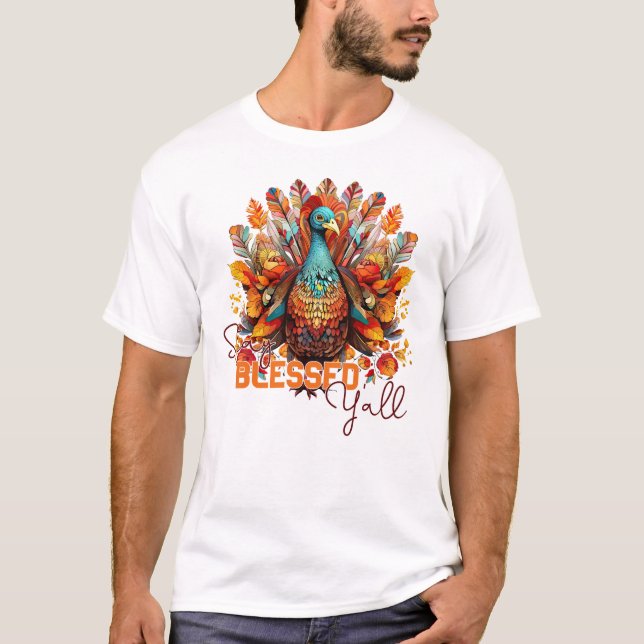 Camiseta Estén bendecidos con la colorida Turquía (Anverso)