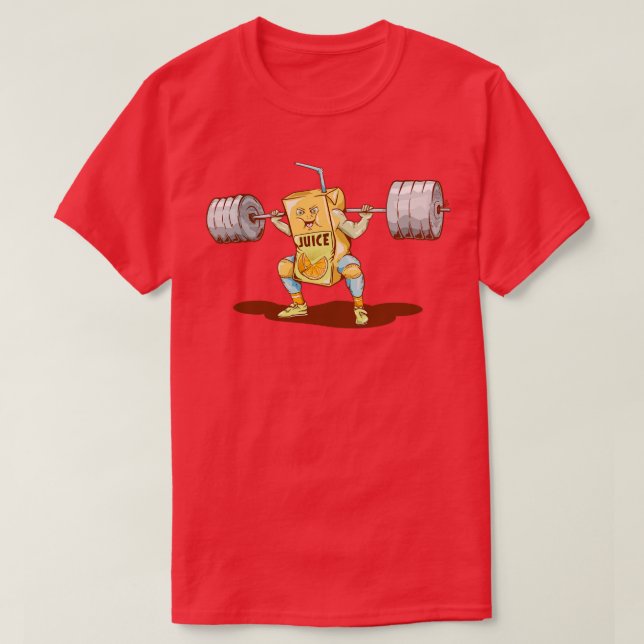 Camiseta Esterios de gimnasio de caja de jugo (Diseño del anverso)