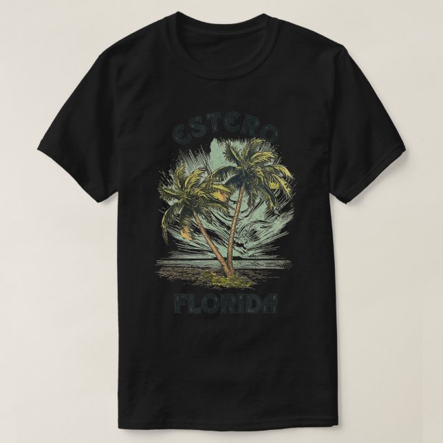 Camiseta Estero Florida Palms Vintage Beach (Diseño del anverso)