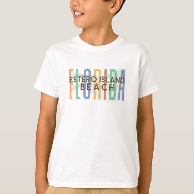 Camiseta Estero Island Beach Florida (Olas de arena) (Anverso)
