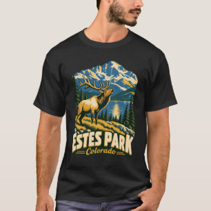 Camiseta Estes Park Colorado Alce Buglando Vintage