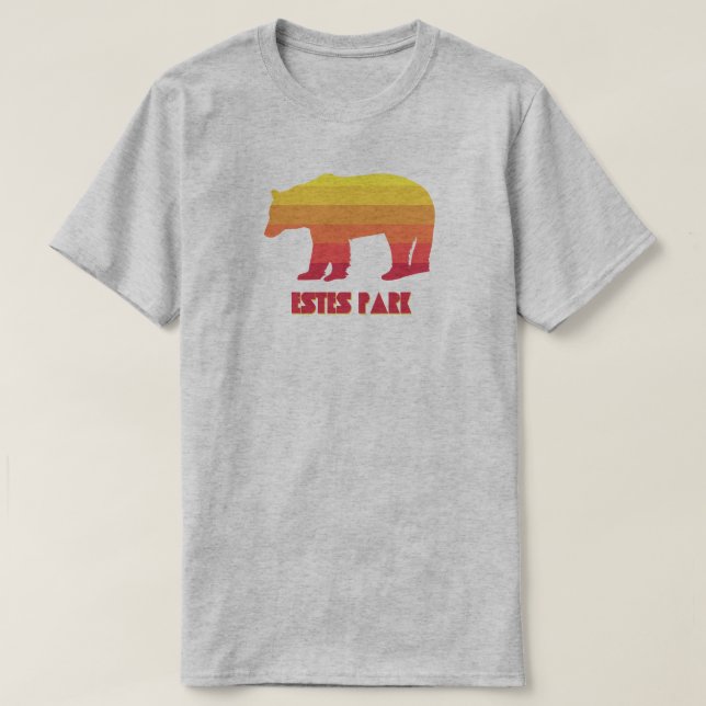 Camiseta Estes Park Colorado Rainbow Bear (Diseño del anverso)