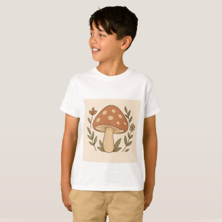 Camiseta estética botánica de hongos
