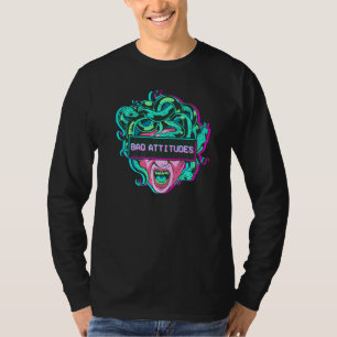 Camiseta Estética Cabeza de serpiente Medusa Mal Actitudes 