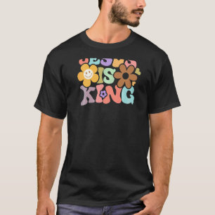 Camiseta Estética Cara Feliz Flor Jesús Es Rey