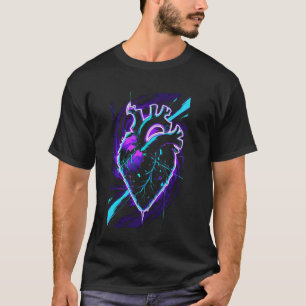 Camiseta Estética ciberpunk Jirai Kei de corazón roto brill