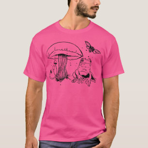 Camiseta Estética Cottagecore Cute Frog Mushroom Cute Butt