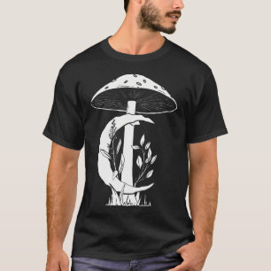 Camiseta Estética Cottagecore Hongo Fase de Luna Creciente