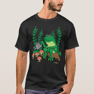 Camiseta Estética Cottagecore Kawaii Rana Jardinería Hongo