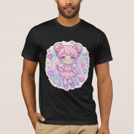 Camiseta estética de anime Chibi pastel Kawaii lin
