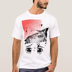 Camiseta Estética de anime - Tee de matices de ojos rojos c