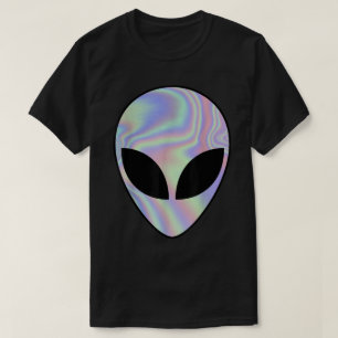 Camiseta Estética de Cara Alien Holográfica