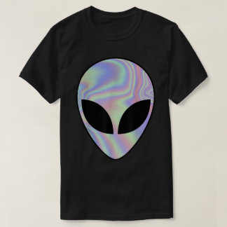 Camiseta Estética de Cara Alien Holográfica