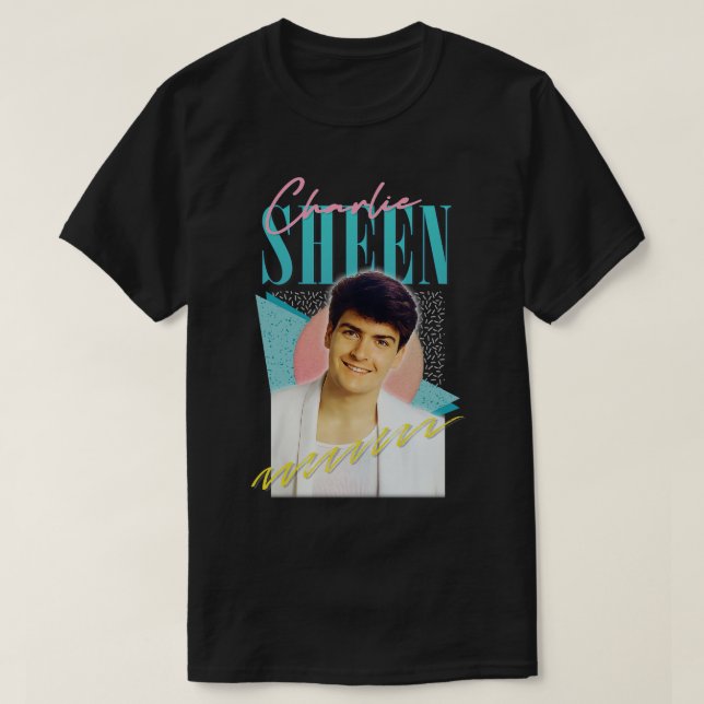 Camiseta Estética de Charlie Sheen de los años 80 (Diseño del anverso)