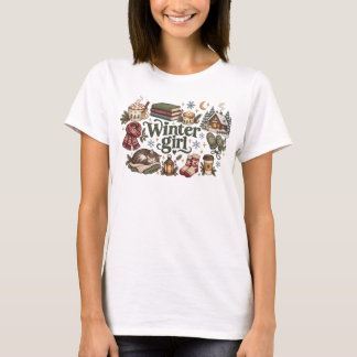 Camiseta Estética de chica de invierno acogedor ropa Cottag