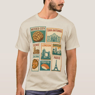 Camiseta Estética de estampado de bóveda de ciudades de via