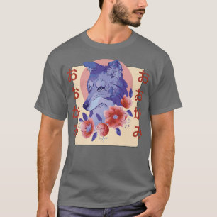 Camiseta Estética de flores FoxT-Shirt japonés