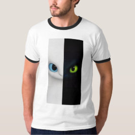 Camiseta estética de gato dividido