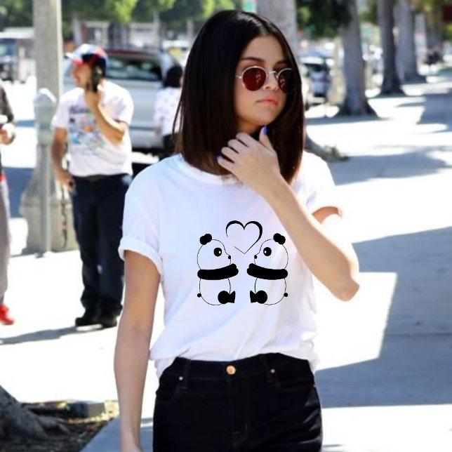 Camiseta estética de la pareja del oso de la panda (Subido por el creador)