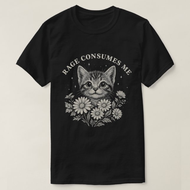 Camiseta Estética de la rabia del gato lindo - Gatito graci (Diseño del anverso)