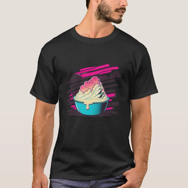 Camiseta Estética de la sintetización de la ola retroonda 8 (Anverso)