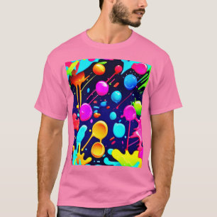 Camiseta Estética de la tinta de neón de goteo