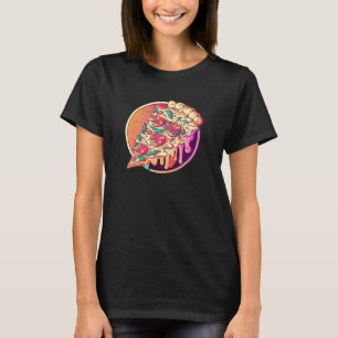 Camiseta Estética de las ondas retroondas de la Pizza Synth