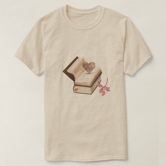Camiseta Estética de libro antiguo con mapa del corazón y b (Diseño del anverso)