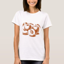 Camiseta estética de melocotón botánico para mujer