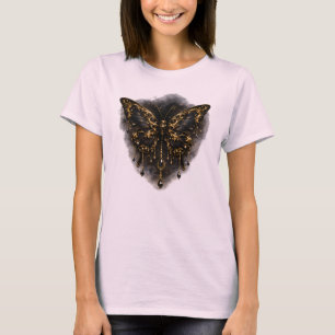 Camiseta Estética de moda oscura de mariposa gótica de lujo