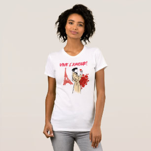 Camiseta Estética de niña parisina – Diseño romántico de la