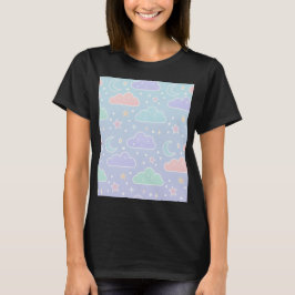 Camiseta estética de nubes pastel kawaii