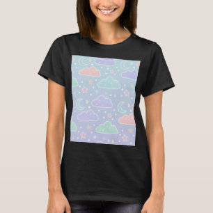 Camiseta estética de nubes pastel kawaii