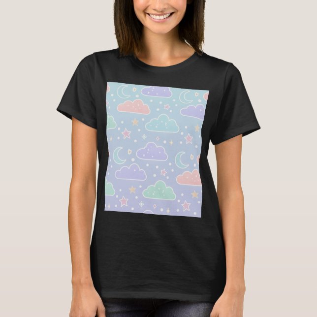 Camiseta estética de nubes pastel kawaii (Anverso)