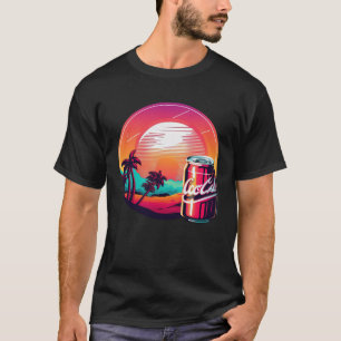 Camiseta Estética de ondas retroondas de Cola Synthwave 80