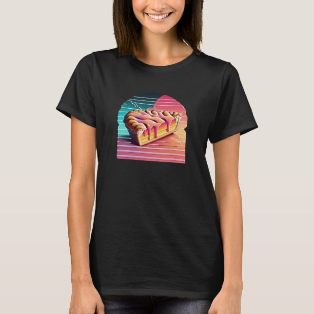 Camiseta Estética de ondas retroonduladas Apple Pie Synthwa (Anverso)