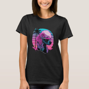 Camiseta Estética de ondas retroonduladas de Poodle Synthwa