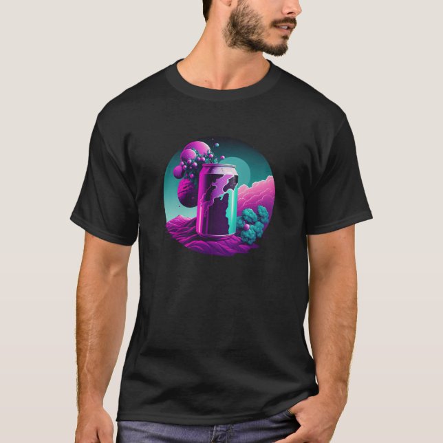 Camiseta Estética de ondas retroonduladas de soda de uva si (Anverso)