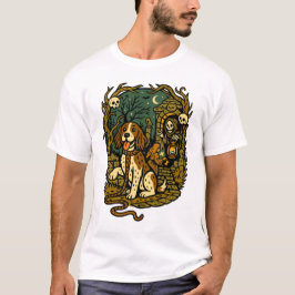 Camiseta Estética de perro esqueleto espeluznante de terror