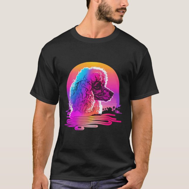 Camiseta Estética de Poodle s Retro Synthwave 80 (Anverso)