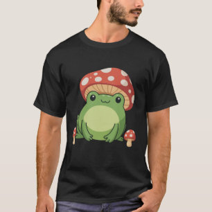 Camiseta Estética de rana Cottagecore Rana linda con hongo