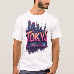Camiseta Estética de ropa callejera de la ciudad futurista 