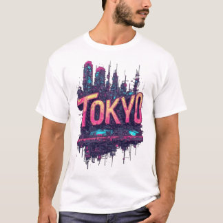 Camiseta Estética de ropa callejera de la ciudad futurista 
