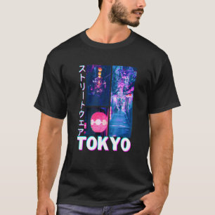 Camiseta Estética de Streetwear de Tokio Cyberpunk Glitch J