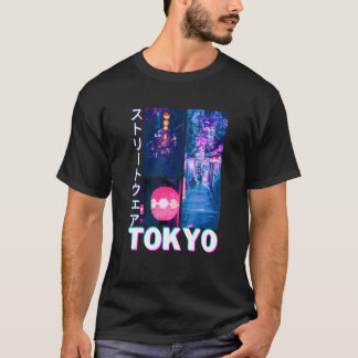 Camiseta Estética de Streetwear de Tokio Cyberpunk Glitch J