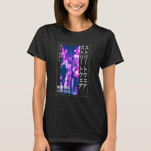 Camiseta Estética de Streetwear de Tokio Cyberpunk Glitch J